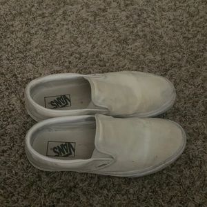 White Slip On Vans